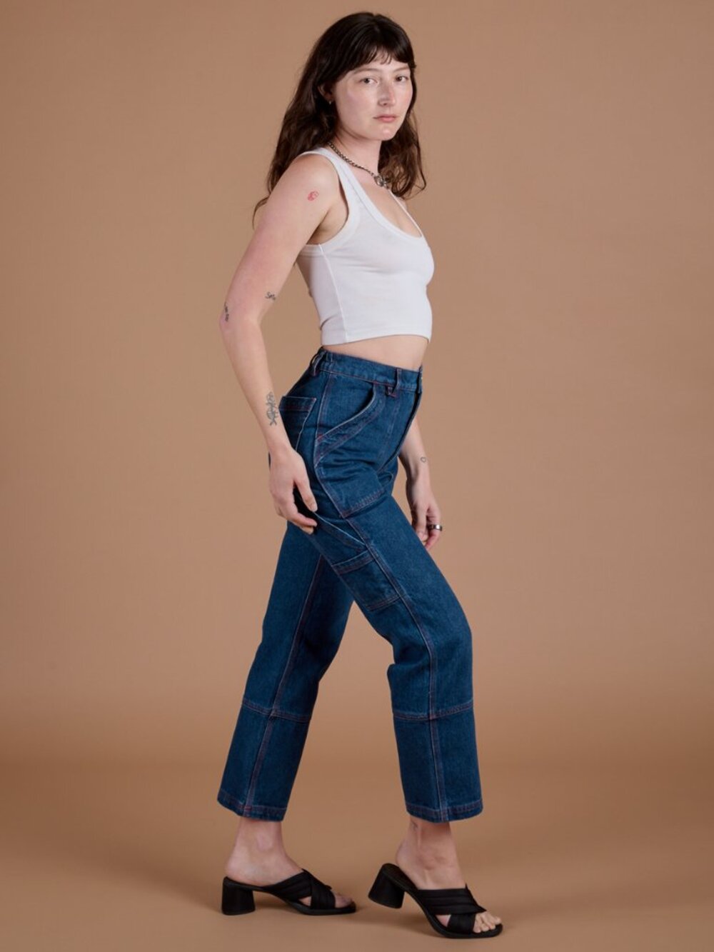 Big Bud Press Petite M Size Dark Wash Carpenter Jeans - Picture 2 of 10